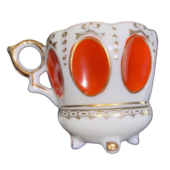 Vintage Japanese Teacup & Saucer Set Gold & Orange Design - Picture 12 of 13